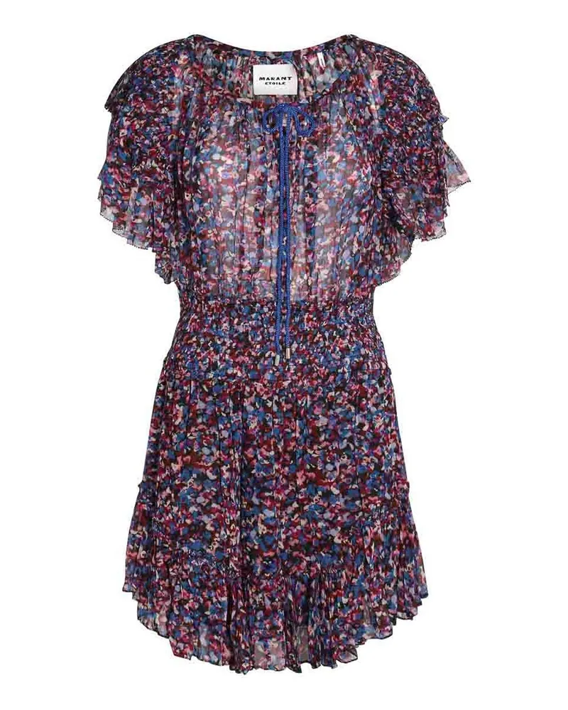 Étoile Isabel Marant Florise Mini Kleid Blau