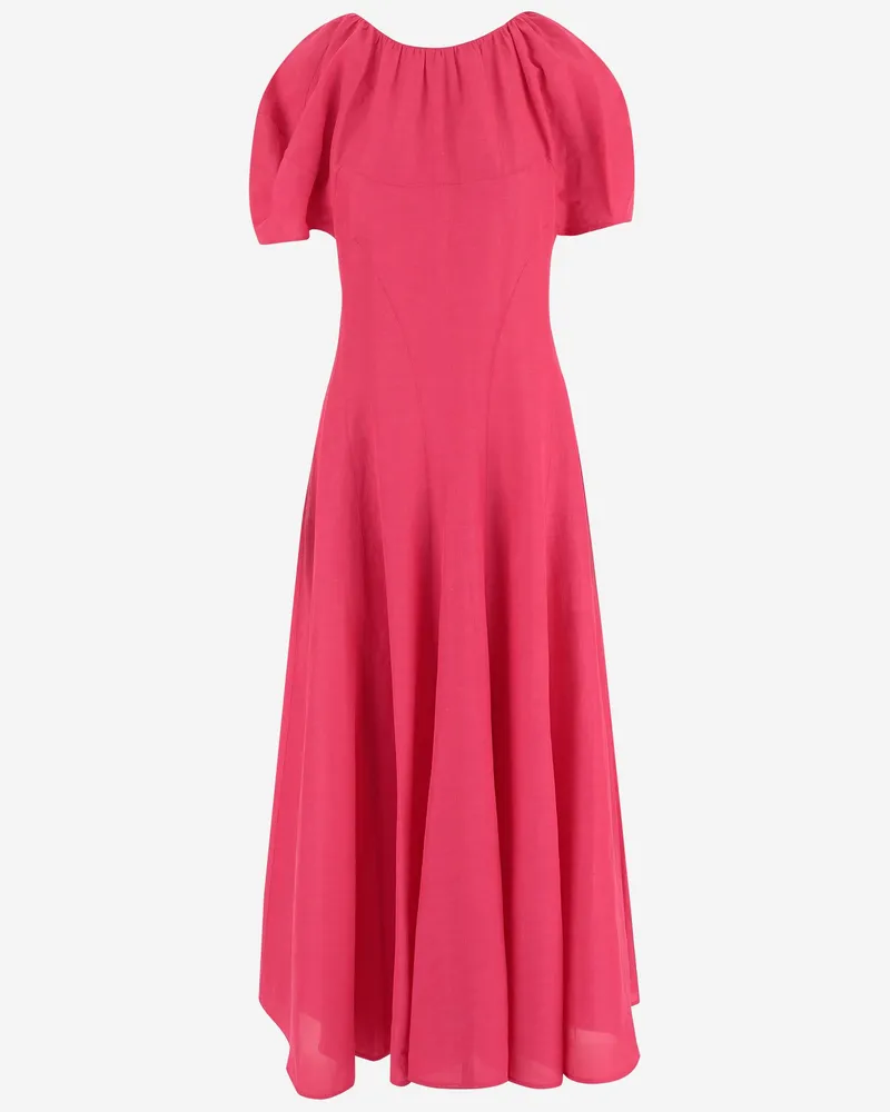 Tory Burch Leinen und Viskosekleid Pink