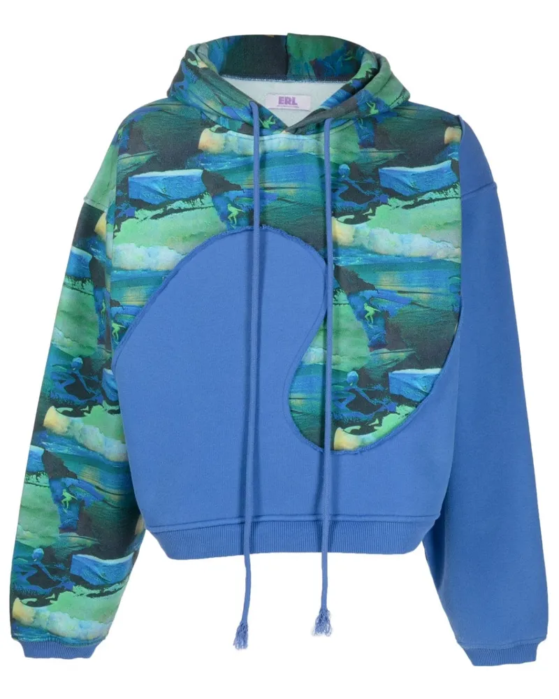 ERL Unisex gedrucktes Wirbel Fleece Hoodie Strick 
