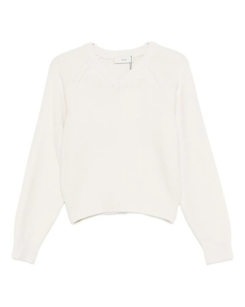 Dunst Wollpullover mit V-Ausschnitt Ivory