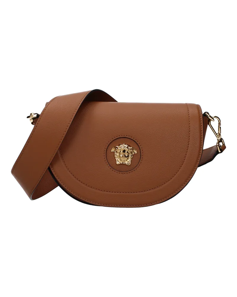 Versace Damens Umhängetasche aus braunem/nacktem Leder -