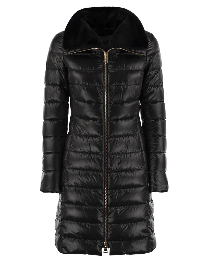 Herno Elisa Long Down Jacke im ultraleichten Nylon Black
