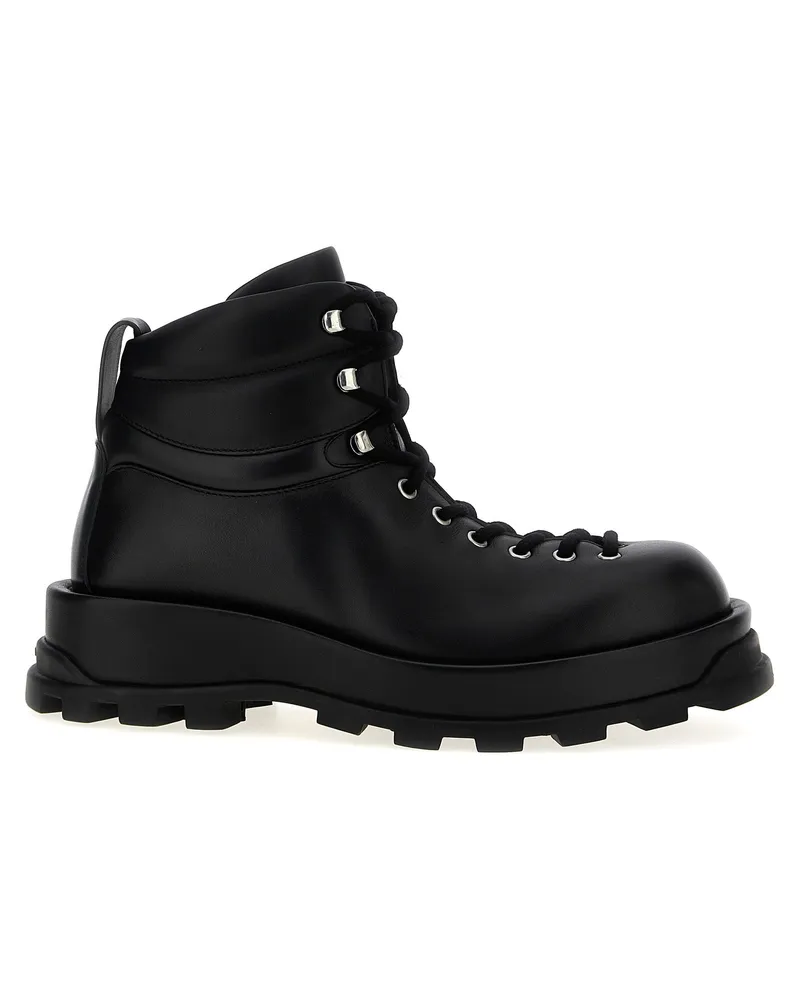 Jil Sander Jil Schleifer Leder -Knöchelstiefel Black