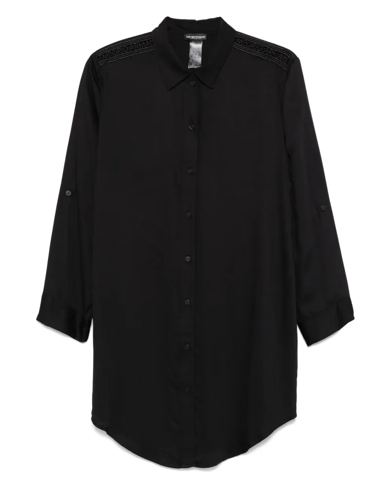 Emporio Armani Logo Strandkleid Black