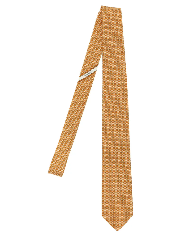 Ferragamo Krawatte mit „Gancini“-Print von Orange