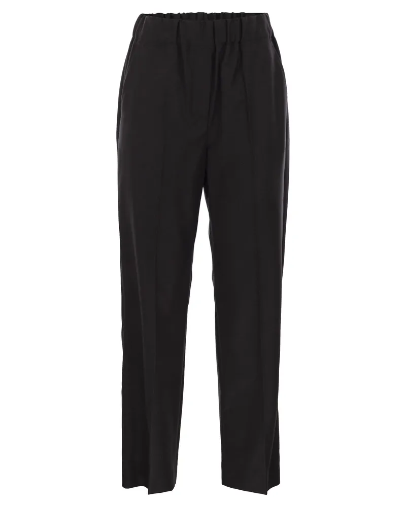 Weekend Max Mara Hateley Wollflanellhose Black