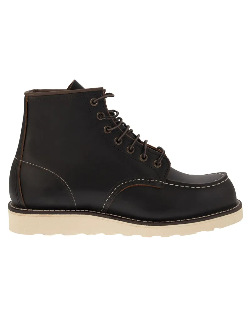 Red Wing Shoes Roter Flügel klassischer MOC -Lederstiefel mit Schnürsenkel Schwarz
