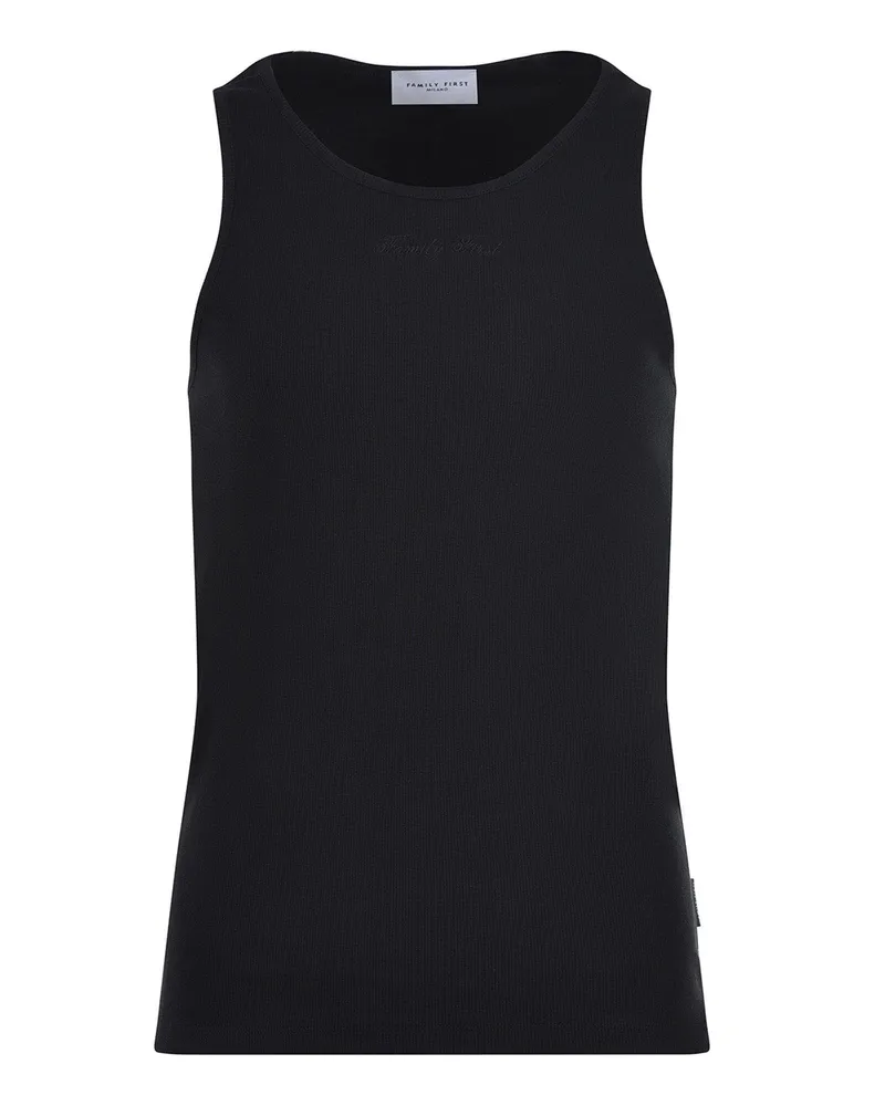 Family First Familie erster Tanktop aus geripptem Baumwoll Black