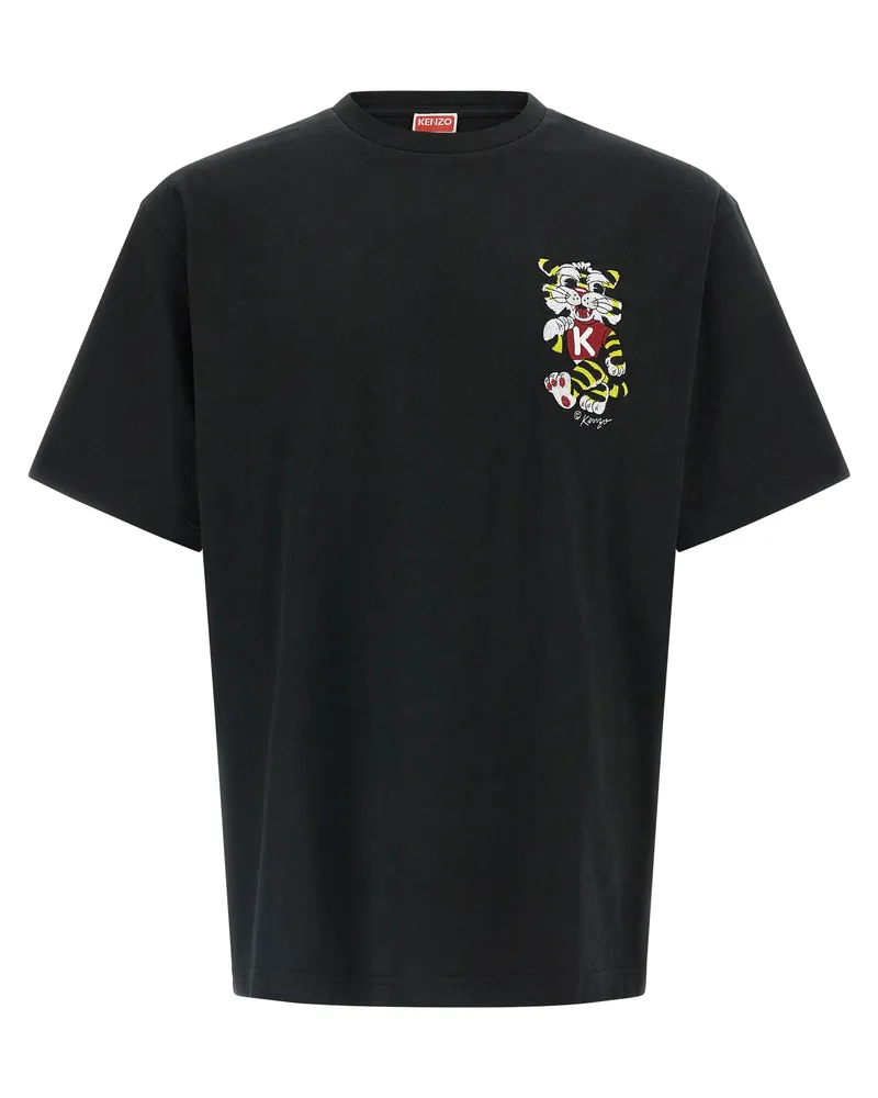 Kenzo Wild Tiger besticktes“ T-Shirt Black