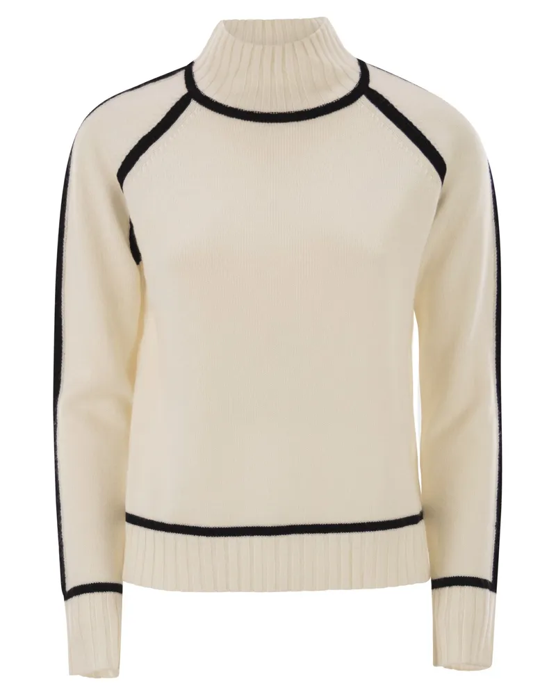 Max Mara Pescara Rollkragenpullover aus Wolle und Kaschmir Black