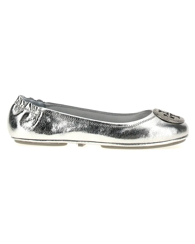 Tory Burch Minnie Travel' Ballet Flats Silver
