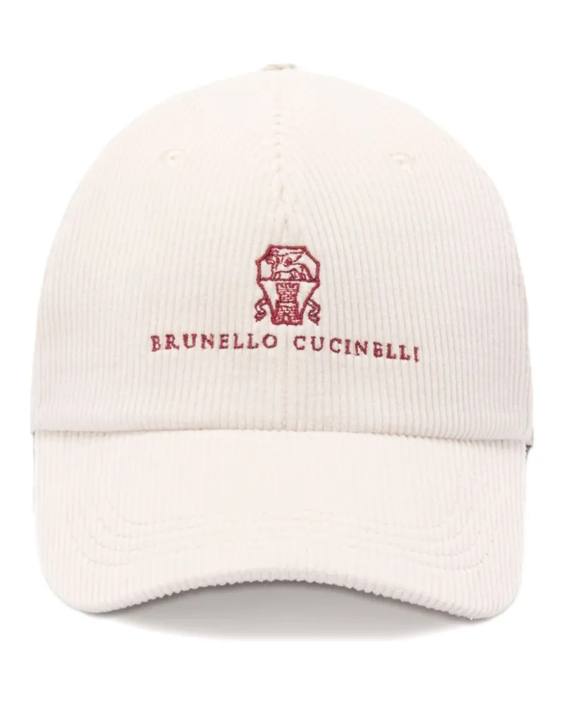 Brunello Cucinelli Logo Baumwollbaseballkappe Beige