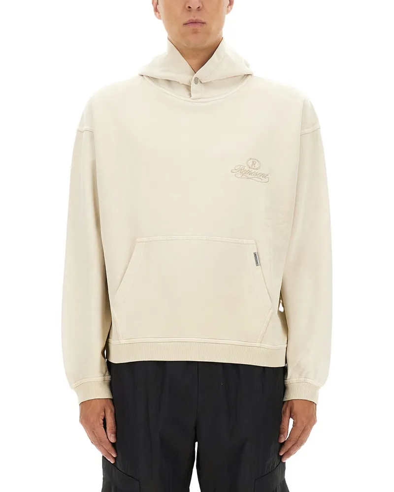 REPRESENT Darstellen Sweatshirt mit gestickten Logo Beige