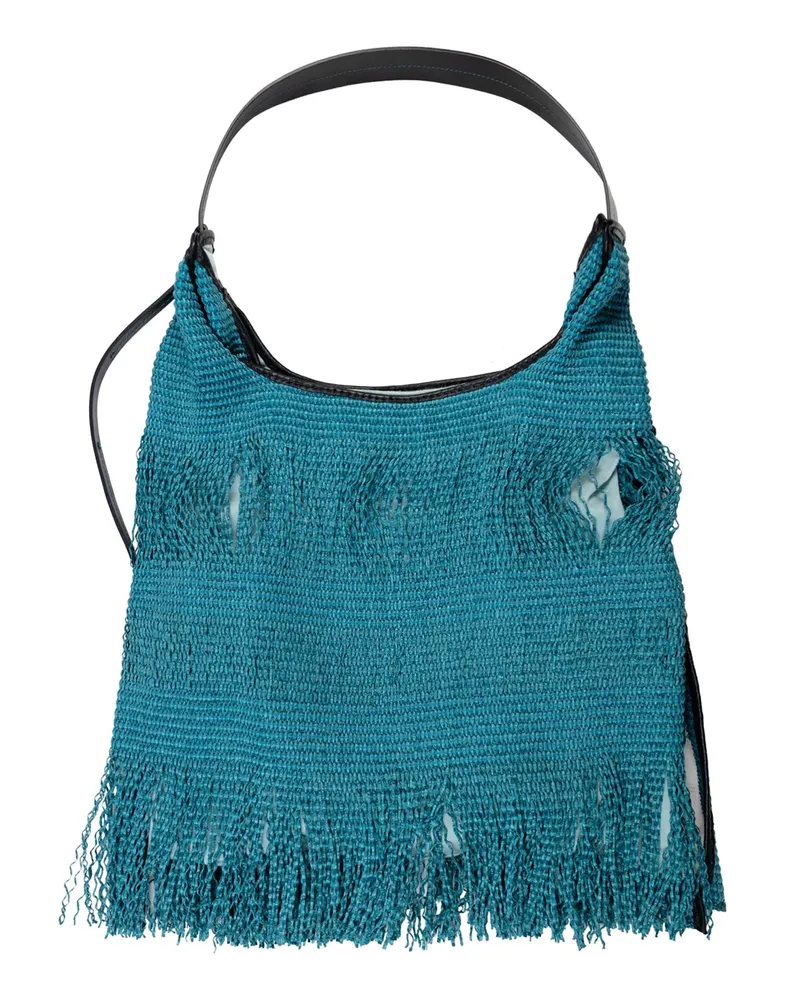 Anita Bilardi Borsa Picasso Sfrangiata Petrolio Blue