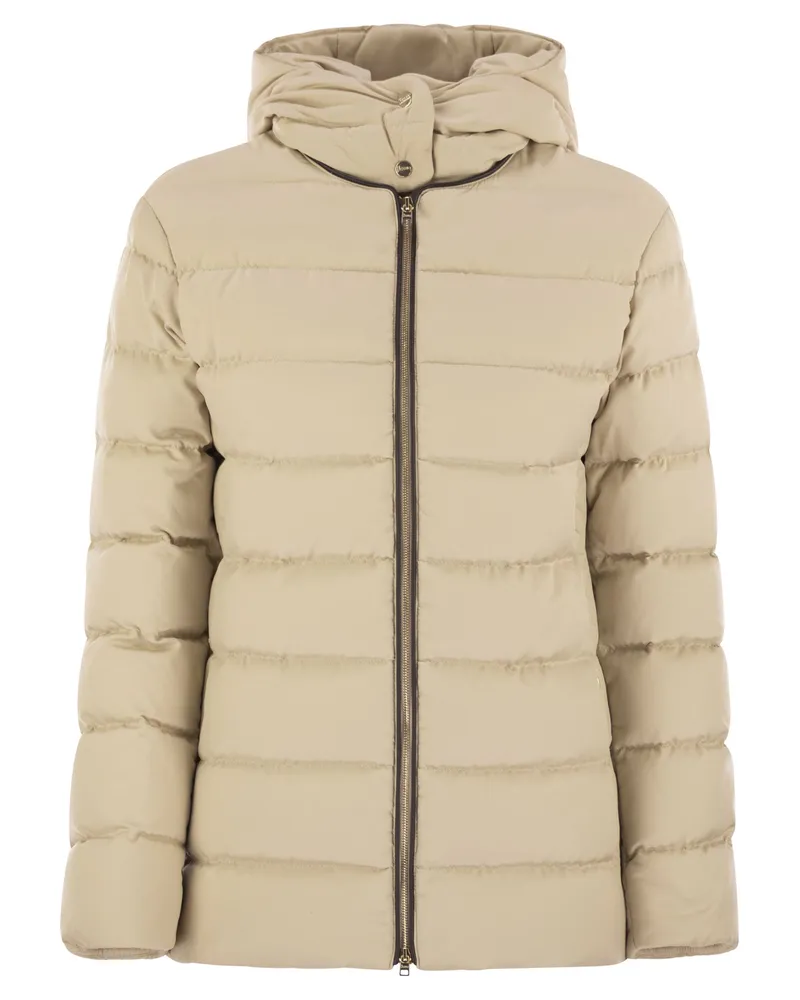 Herno Medium Down -Jacke mit Kapuze Beige