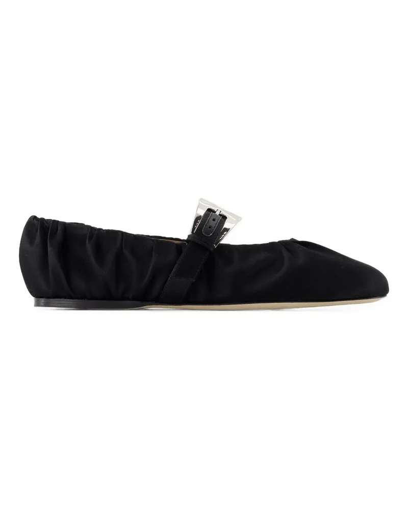 Paris Texas Ballerinas Sveva Plisse  Seide Schwarz Black