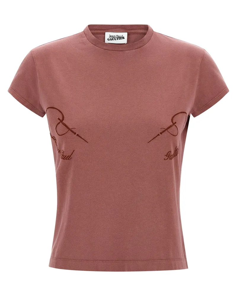 Jean Paul Gaultier The Needles besticktes“ T-Shirt Bordeaux