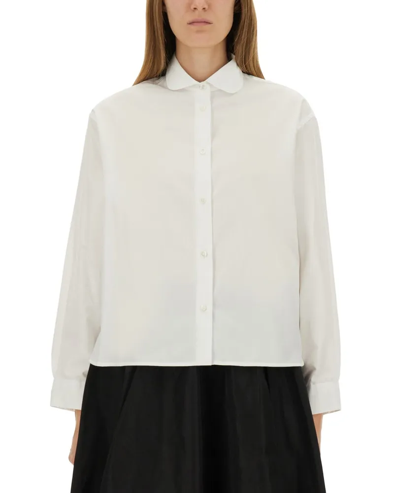 ASPESI Cotton Poplin Boxy Shirt White
