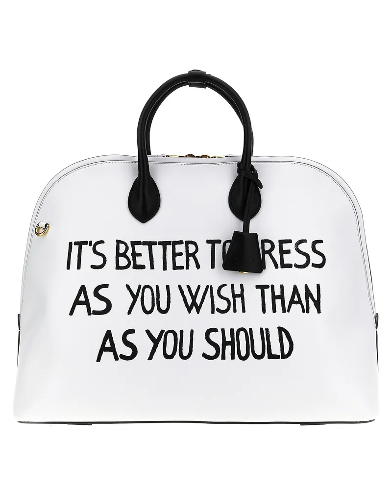 Moschino Stampa' Handtasche White