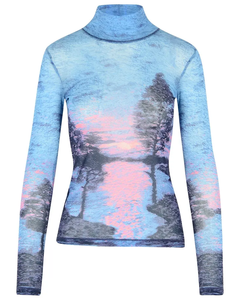 Kitsuné Maison Kitsuné 'Landschaft' Polyamid Rollkragenpullover Multicolor