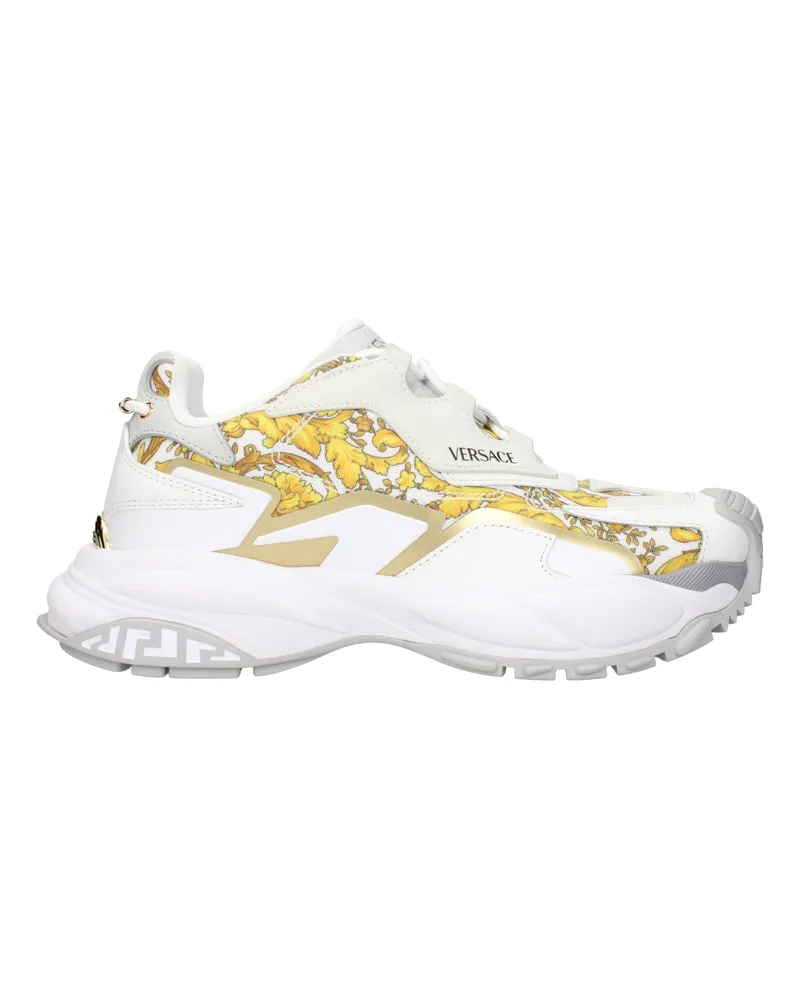 Versace Damens Sneakers Stoff Gold/Weiß -