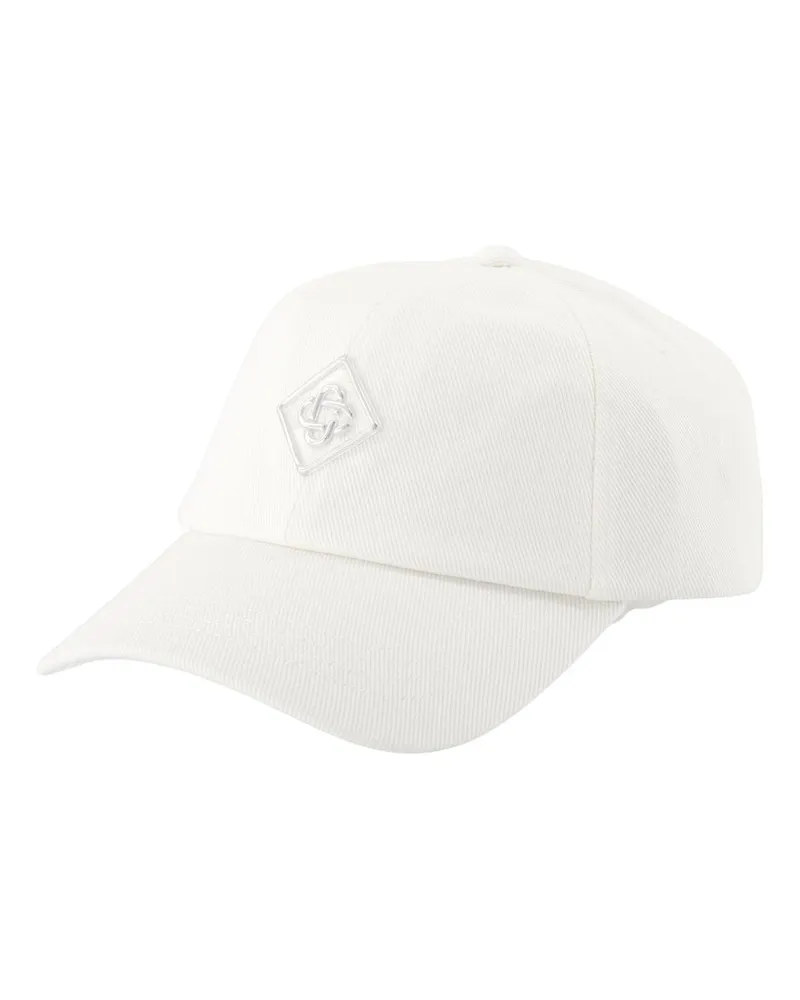 Casablanca Paris CC Logo Patch Cap  Baumwoll weiß Weiß