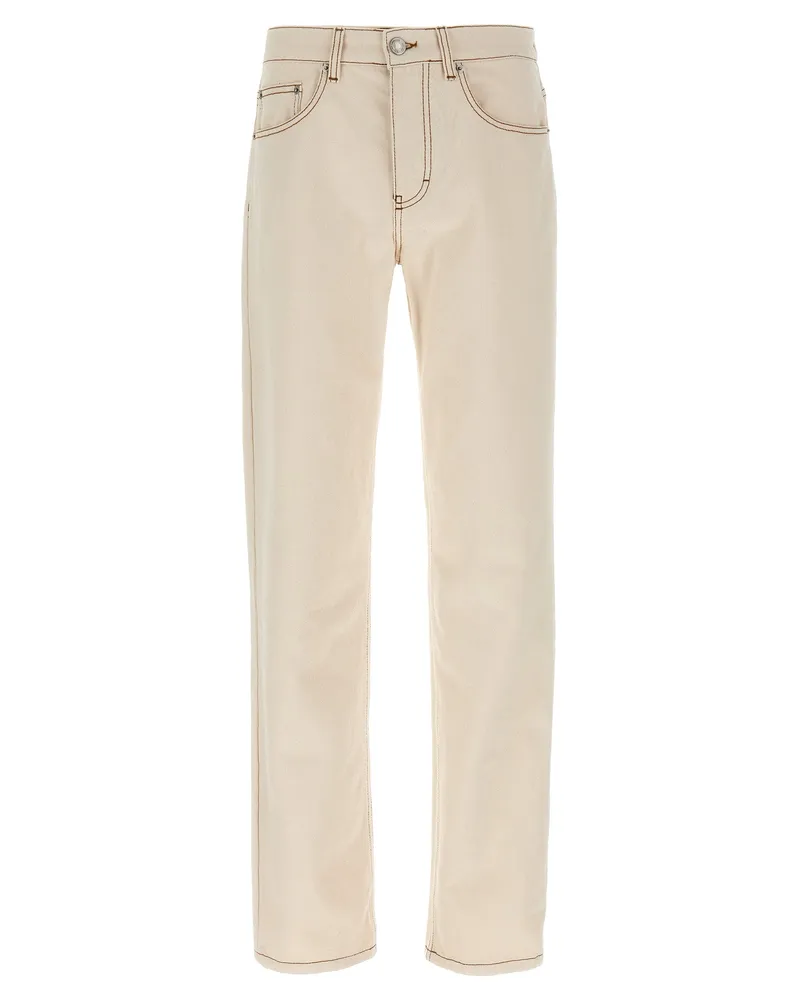 AMI Paris Kleidungsstück gefärbte Jeans Beige