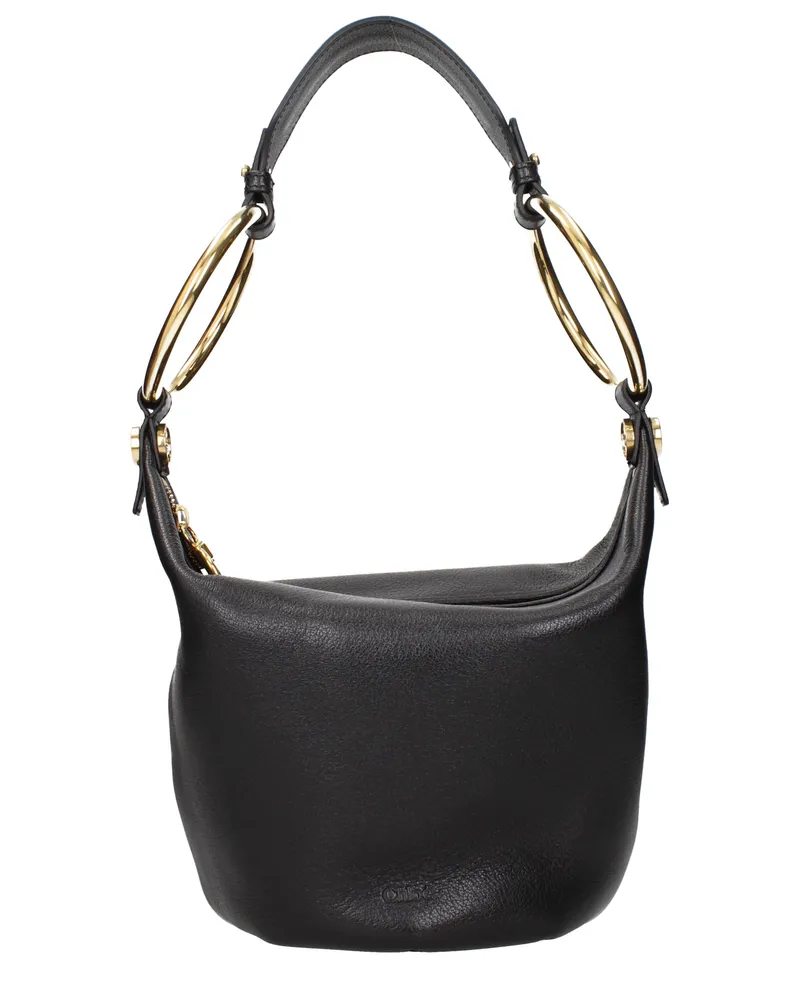 Chloé Damens Umhängetasche aus schwarzem Leder -