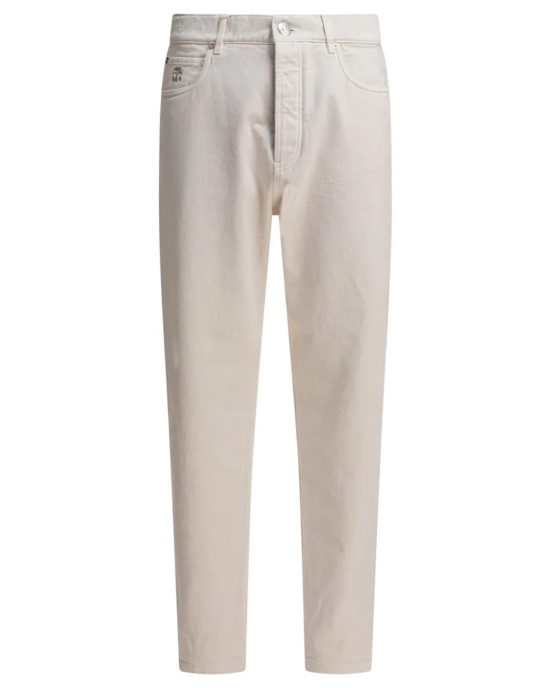 Brunello Cucinelli Five-Pocket-Hose mit ikonischer Passform White