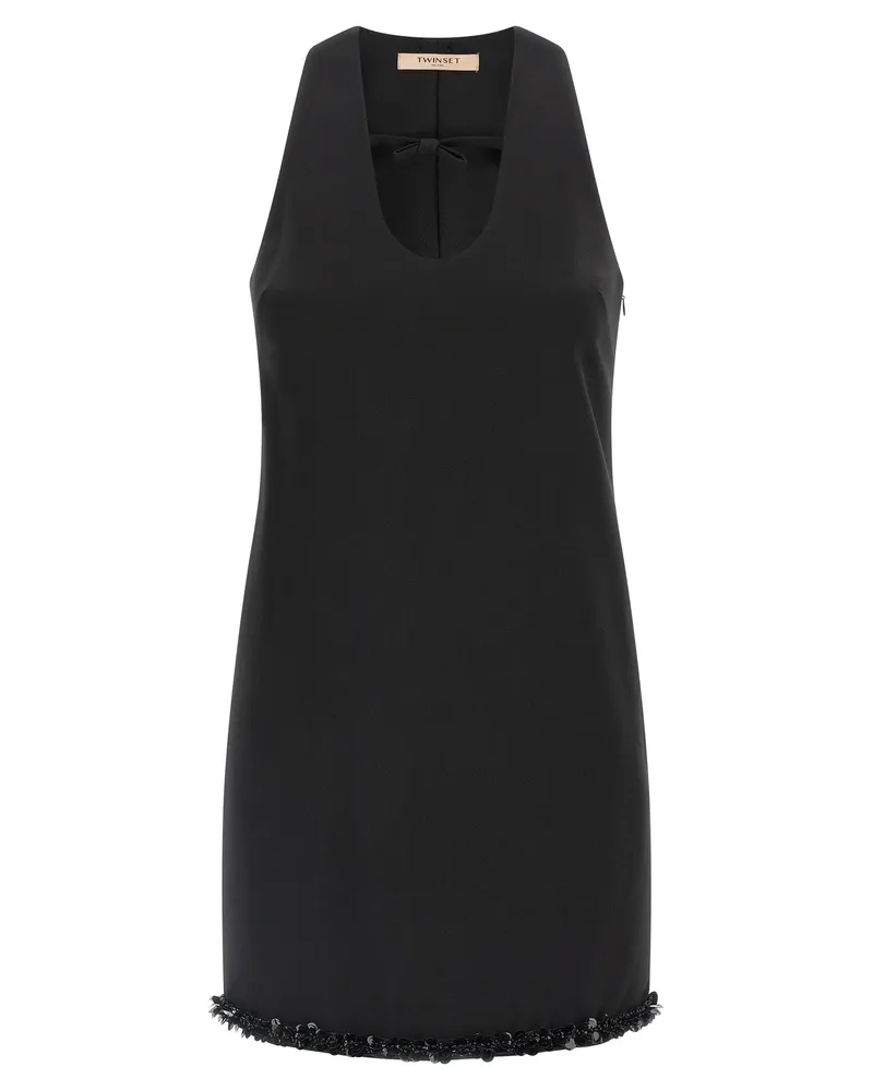 Twin-Set Twin -Set -Pailletten -Bogenkleid Black