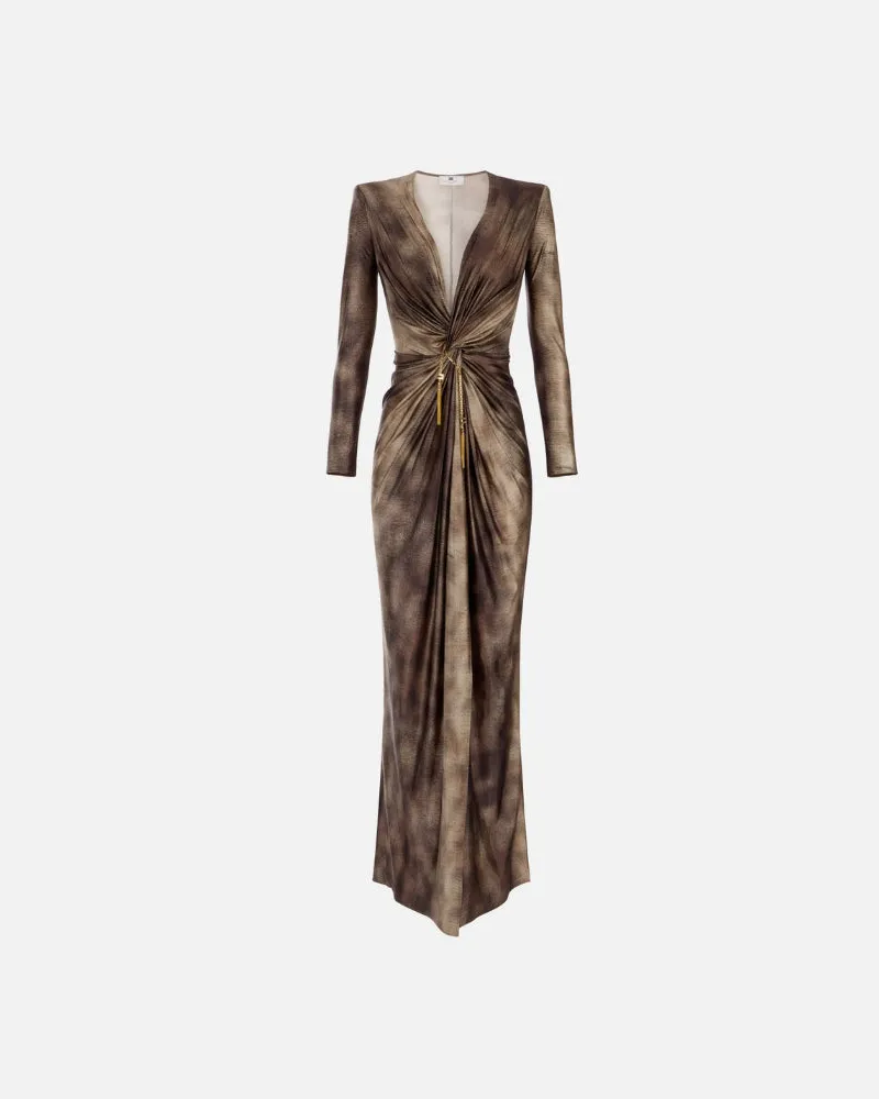 Elisabetta Franchi Red Teppich Kleid Brown