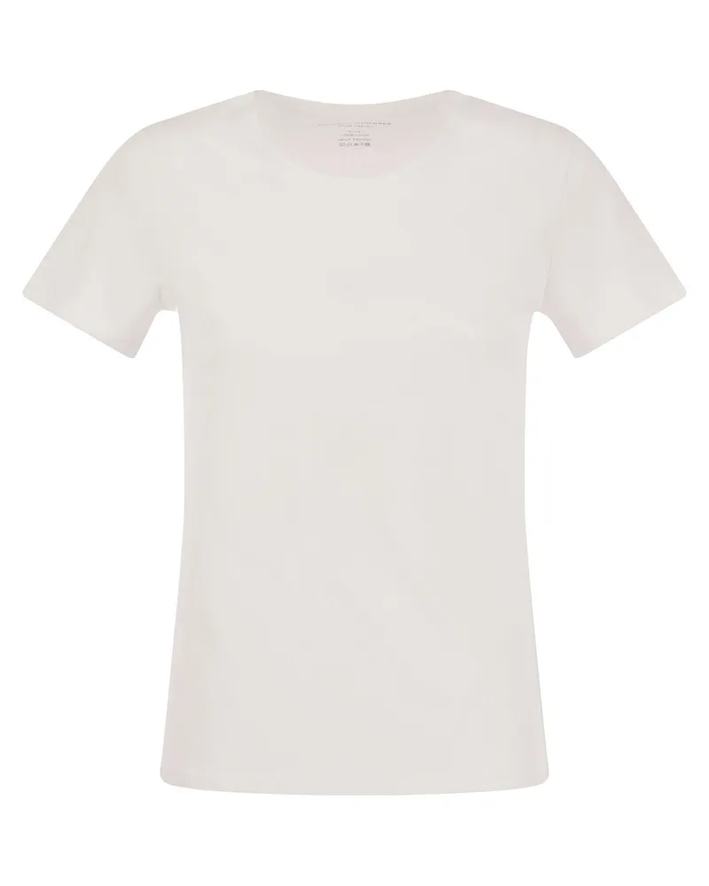 Majestic Polly T -Shirt in Cotone Silk Touch Weiss