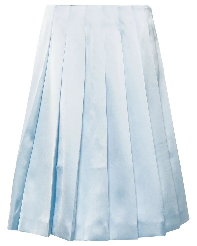 Self-Portrait Blue Satin Midi Rock 