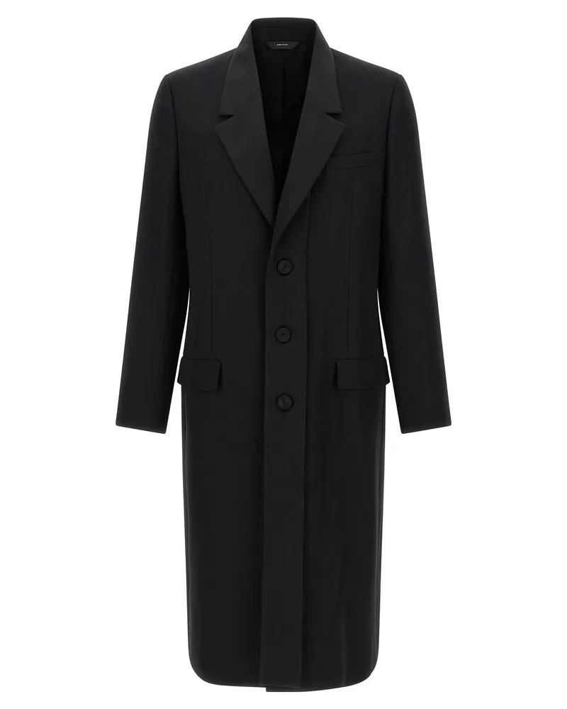 Fendi Crepe Wollmantel Black