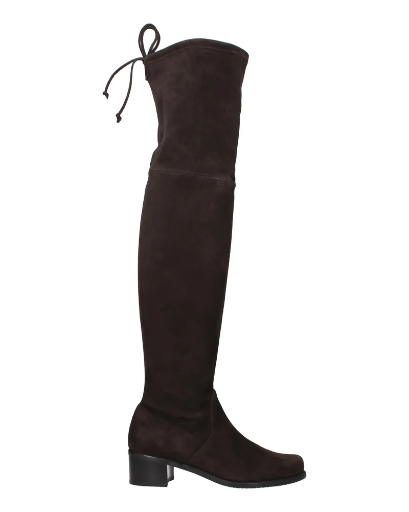 Stuart Weitzman Damens Wildlederstiefel Braun/Ebenholz -