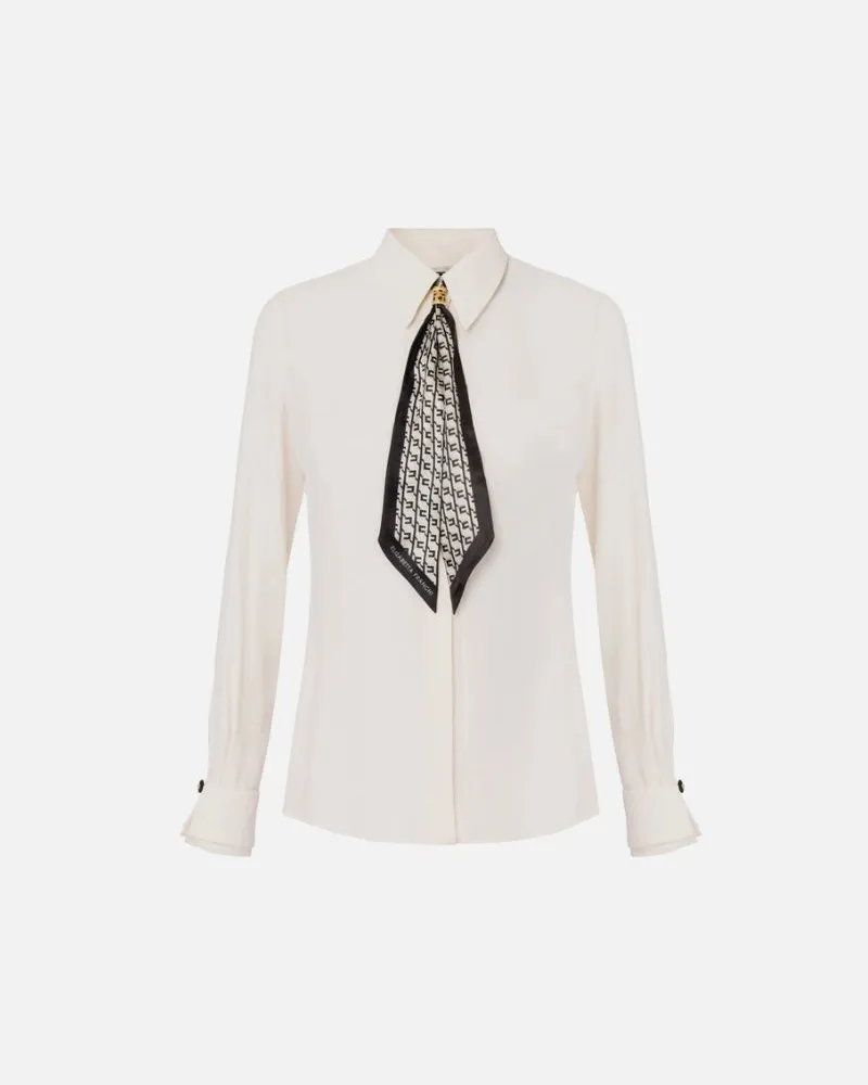 Elisabetta Franchi Shirt mit Schal Latte