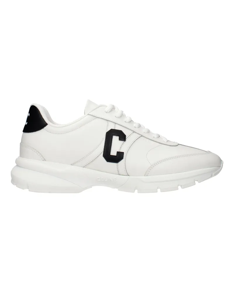 Celine Männer's Sneakers Weiß/Schwarzes Leder -