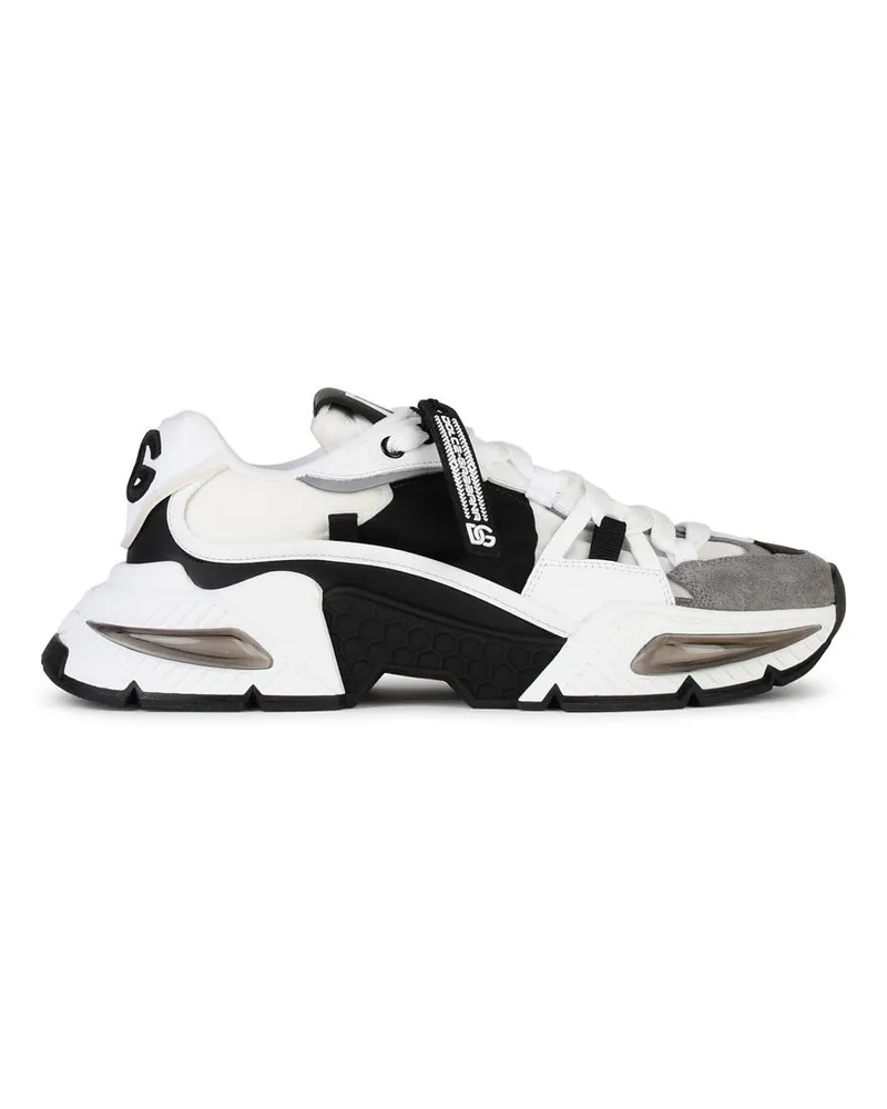 Dolce & Gabbana Airmaster Grey und Black Lear Mischungen Sneaker White