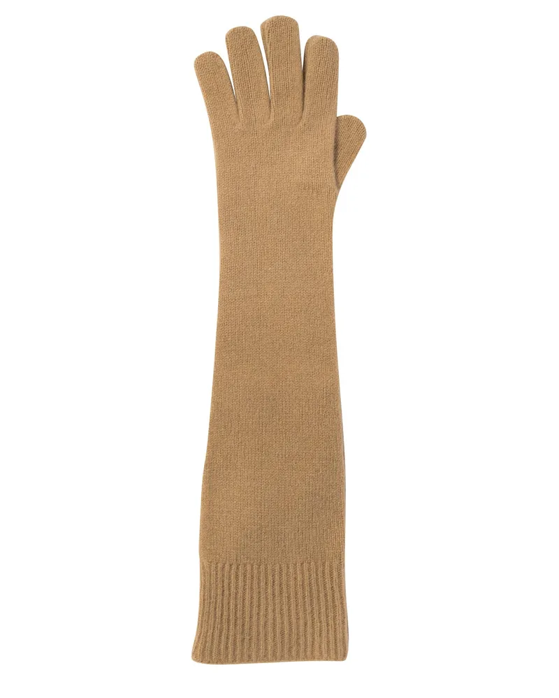Totême Lange Strickhandschuhe von Beige