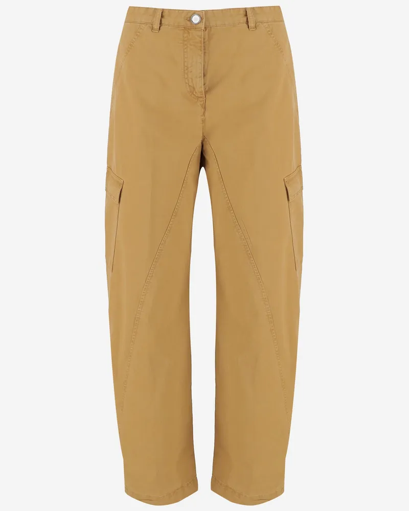 Pinko Cotton Workwear Hosen Beige