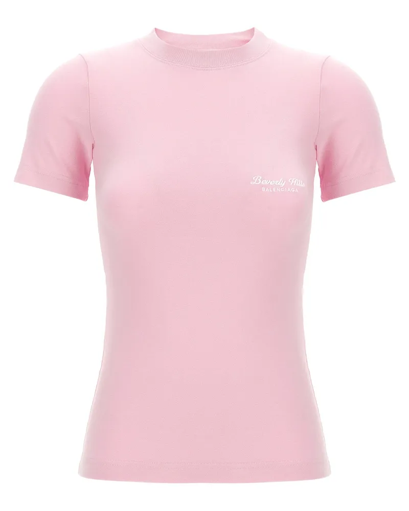 Balenciaga Logo Stickhemd Pink