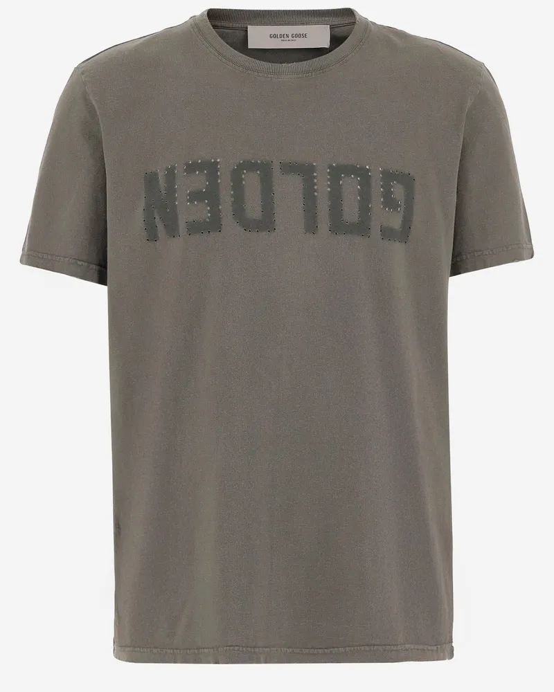 Golden Goose Golden Gans Baumwoll -T -Shirt mit Logo Green