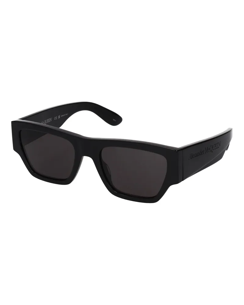 Alexander McQueen Herrens Sonnenbrille aus schwarzem Acetat -