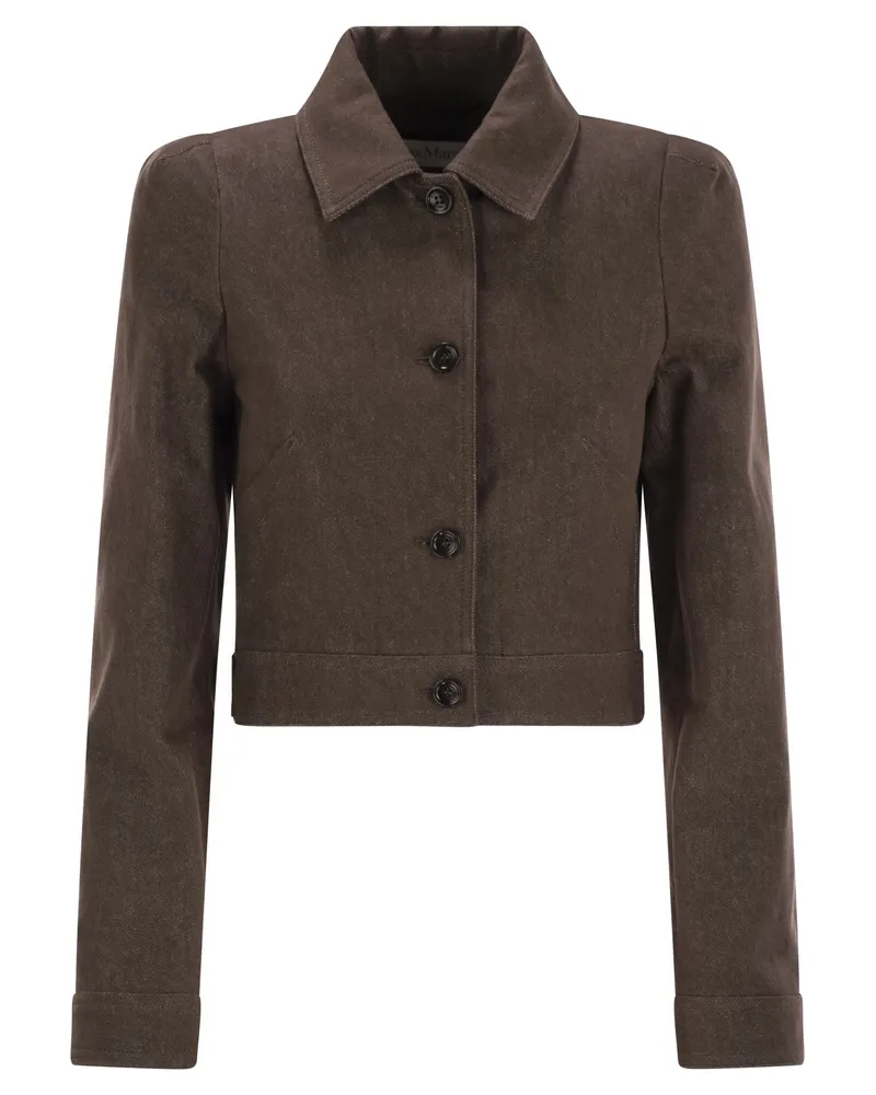 Max Mara Carpa Denim Effect Crop Jacke Brown