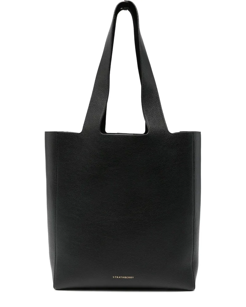 Strathberry Melody Tote feines Getreideleder schwarz 