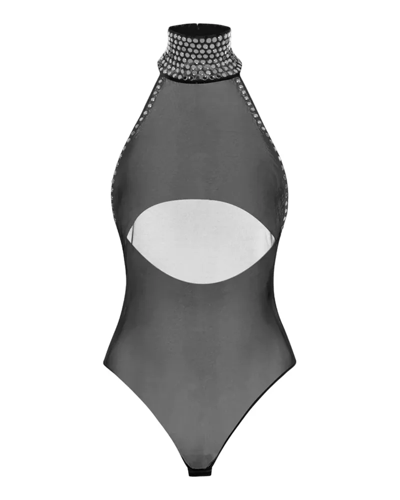 Oséree Oseee -Kristall -Rollkragenpullover -Bodysuit Black
