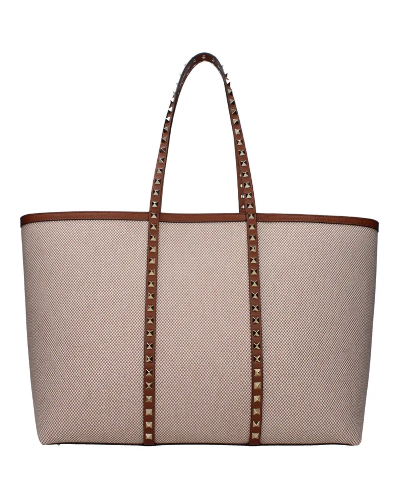 Valentino Garavani Umhängetaschen Frauen Stoff Beige/Tabak -