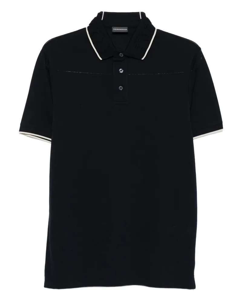 Emporio Armani Logo Cotton Polo -Hemd Blue