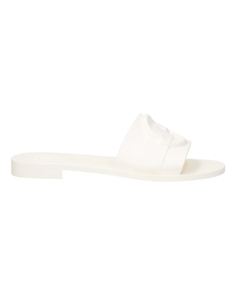 Moncler Hausschuhe und Clogs Damens Pantoletten aus Gummi in Weiß -