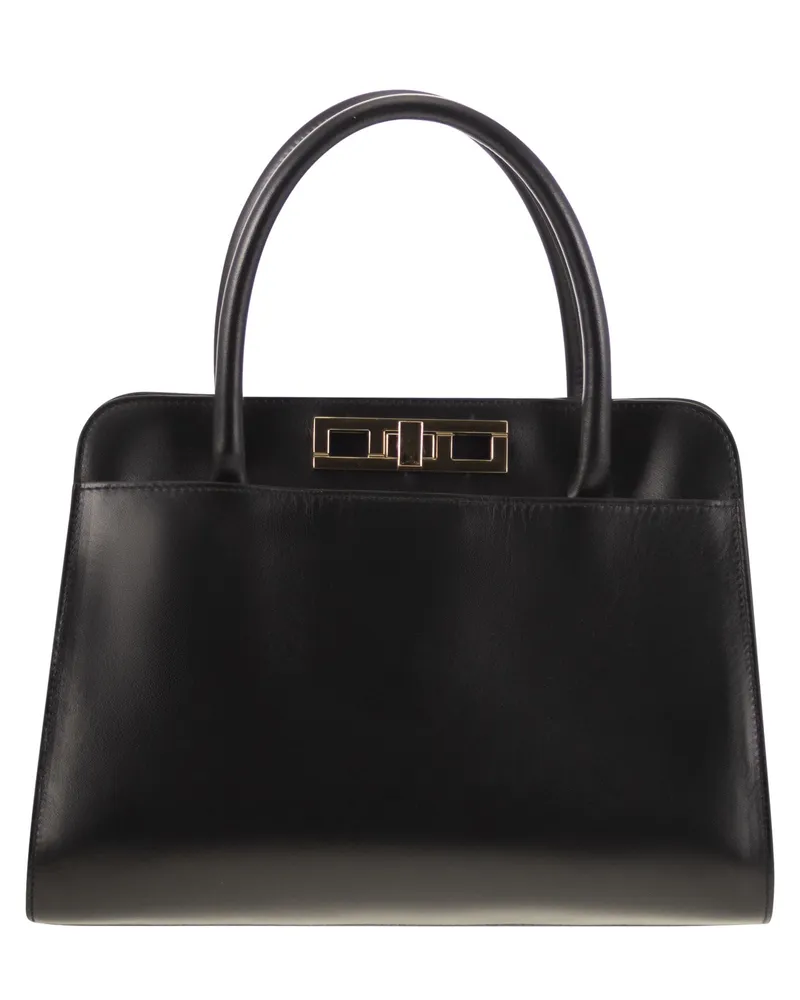 Fabiana Filippi mittelgroße Handtasche mit Metallzubehör Black